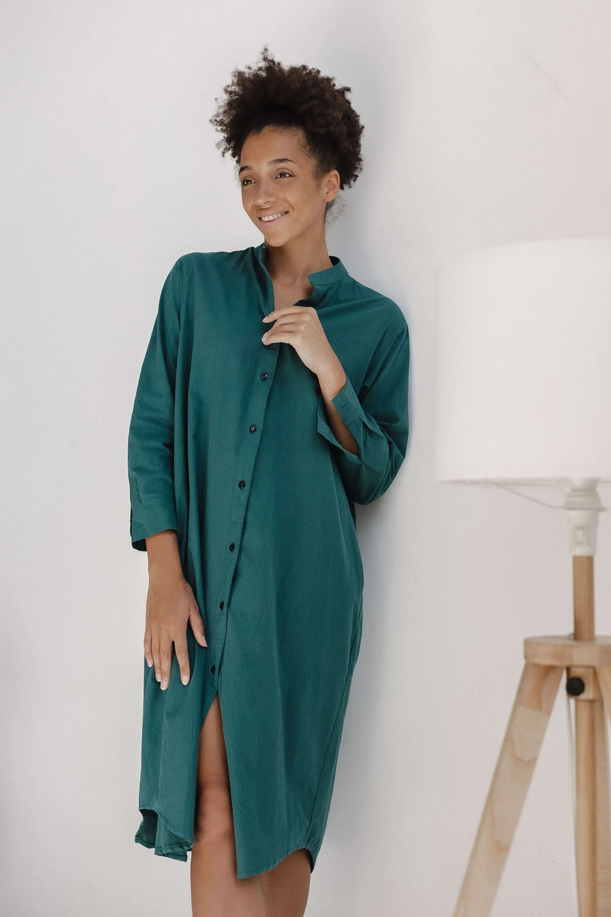 Long Sleeve Sleepdress — Emerald