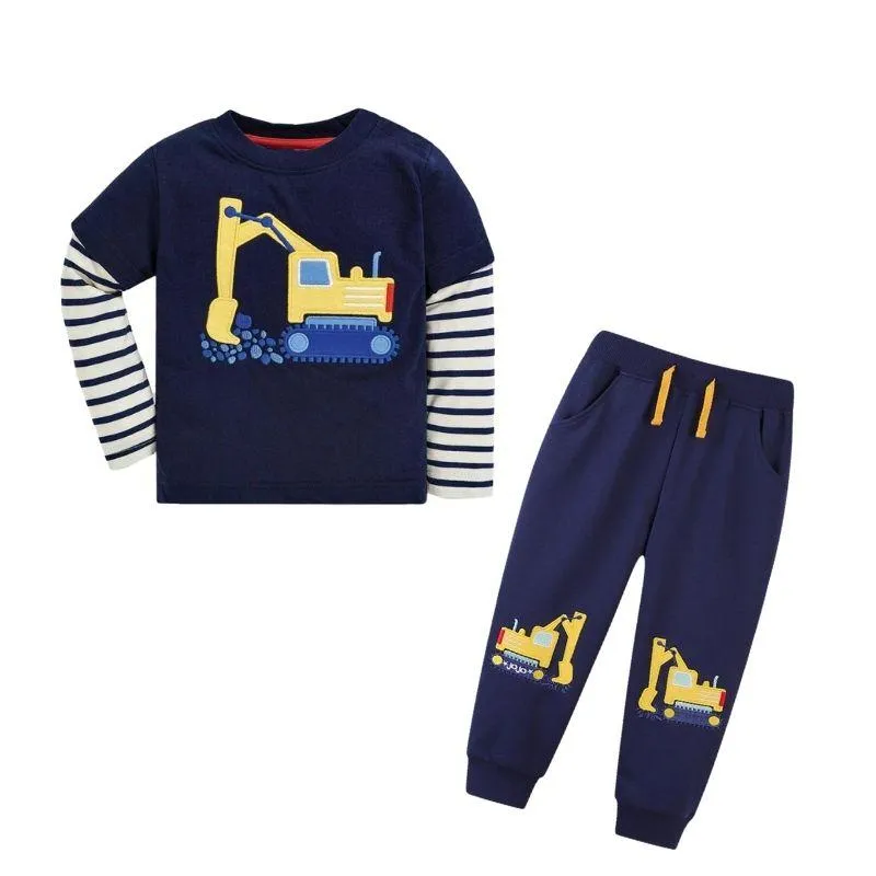 Long-Sleeve Truck Print T-shirt for Toddler Boys