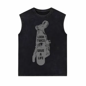 Look Twice Save A Life Motorcycle Biker Vest Top