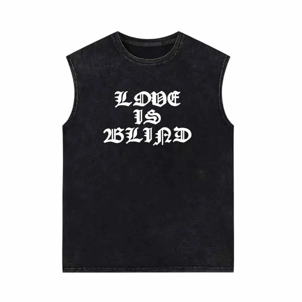 Love Is Blind Vintage Washed Vest Top