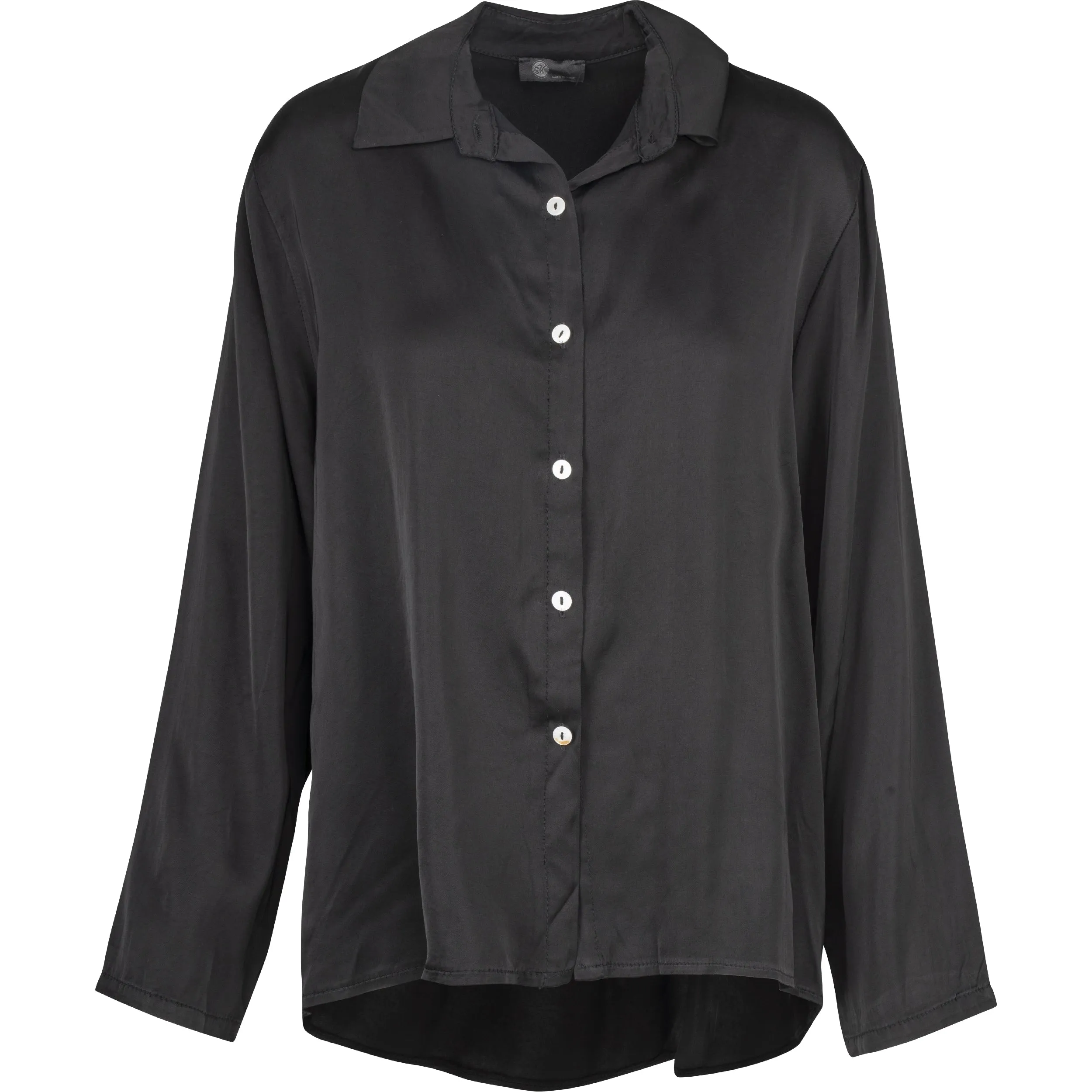 M Made in Italy – Button-Down Dress Shirt With Scooped Hi/Low Hemline