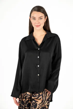 M Made in Italy – Button-Down Dress Shirt With Scooped Hi/Low Hemline