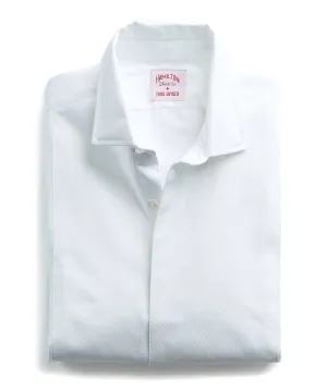 Made in the USA Hamilton   Todd Snyder White Pique Fly Front Tuxedo Shirt