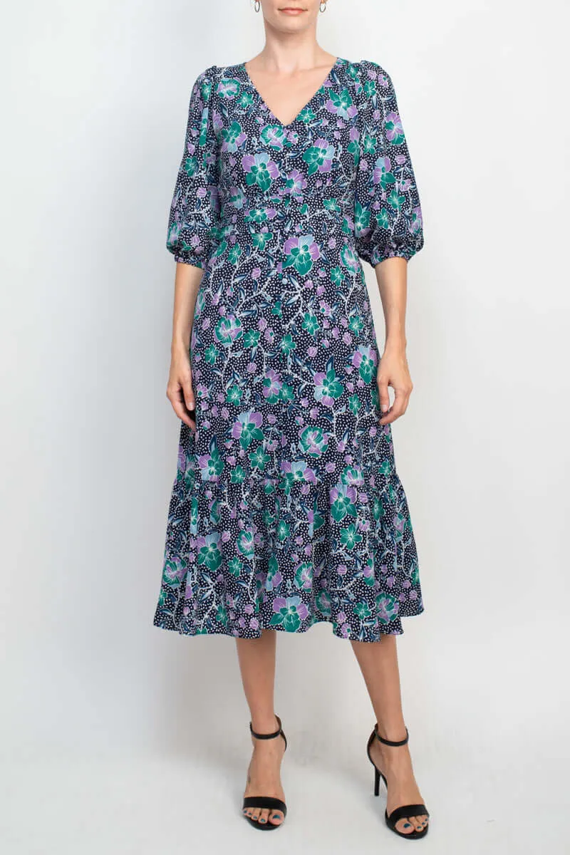 Maggy London fit & flare short sleeve dress
