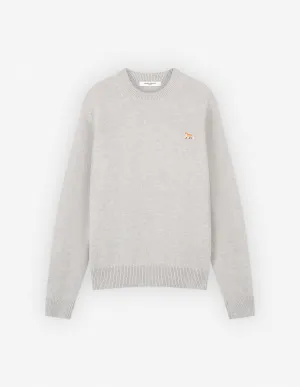 Maison Kitsune Men's Baby Fox Patch Regular Jumper Light Grey Melange LM00813KT1006 H120