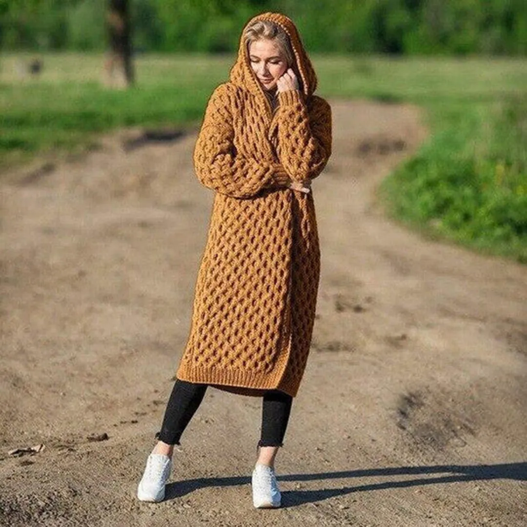 Maison Paris Cardigan | Luxe en warm vest met capuchon voor dames – extra lang