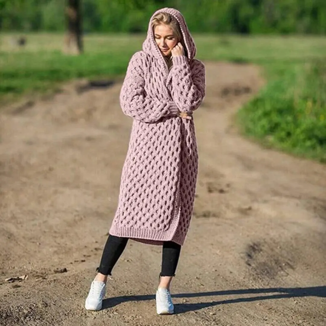 Maison Paris Cardigan | Luxe en warm vest met capuchon voor dames – extra lang