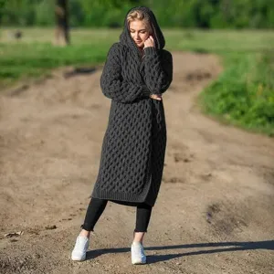 Maison Paris Cardigan | Luxe en warm vest met capuchon voor dames – extra lang