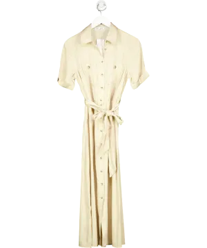 MANGO Cream Satin Shirt Dress UK 10
