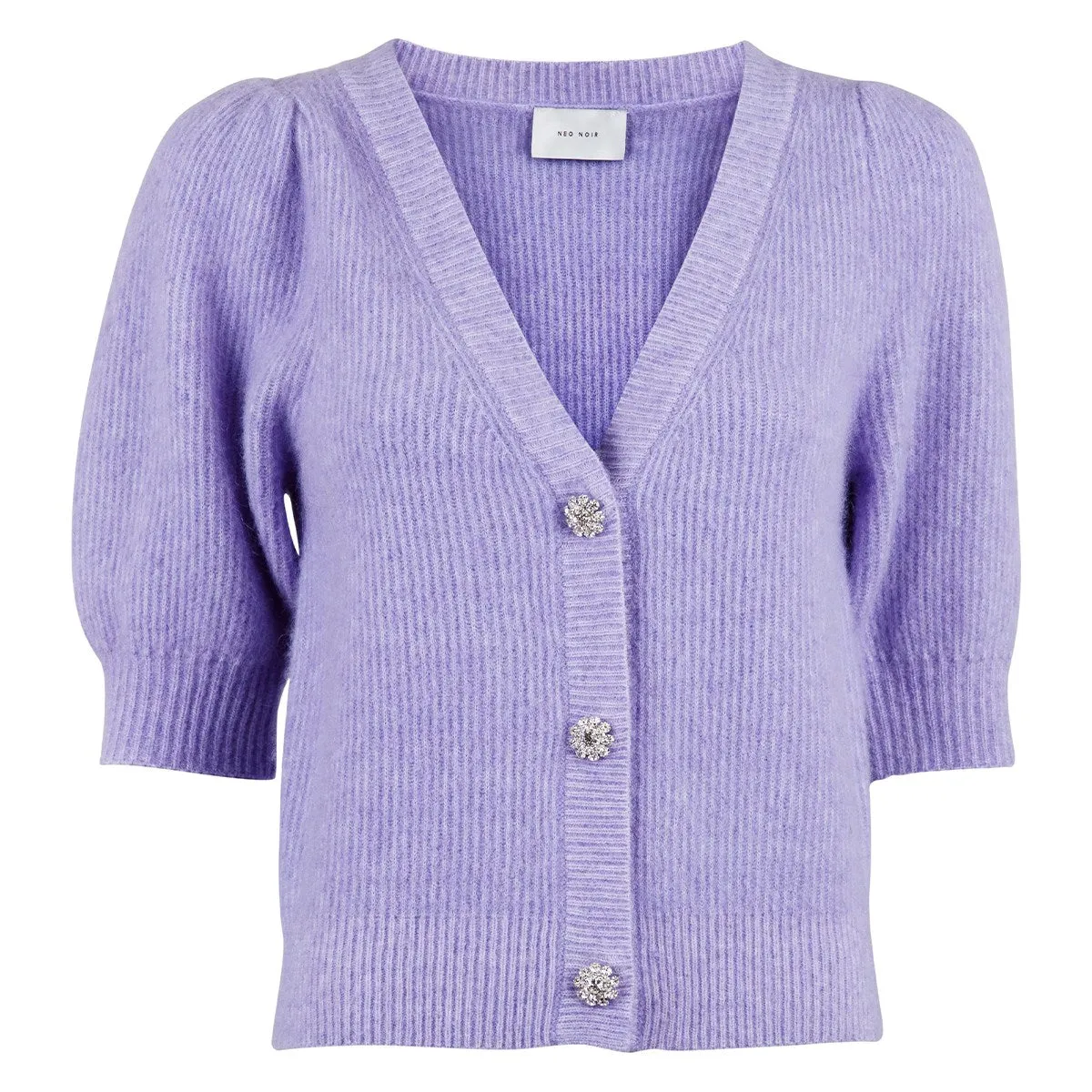 Marsia Diamond Knit Cardigan - Light Lavender