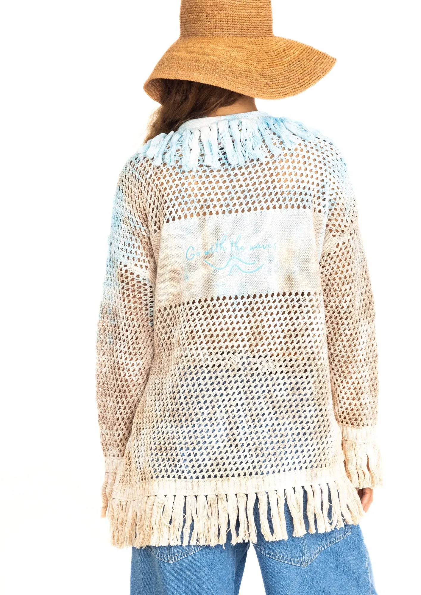 Mau-i cardigan blue-sand