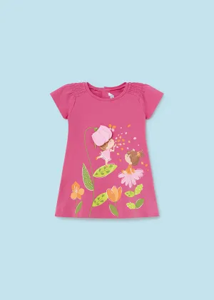 Mayoral 1929 094 - Pink Printed T-Shirt Dress