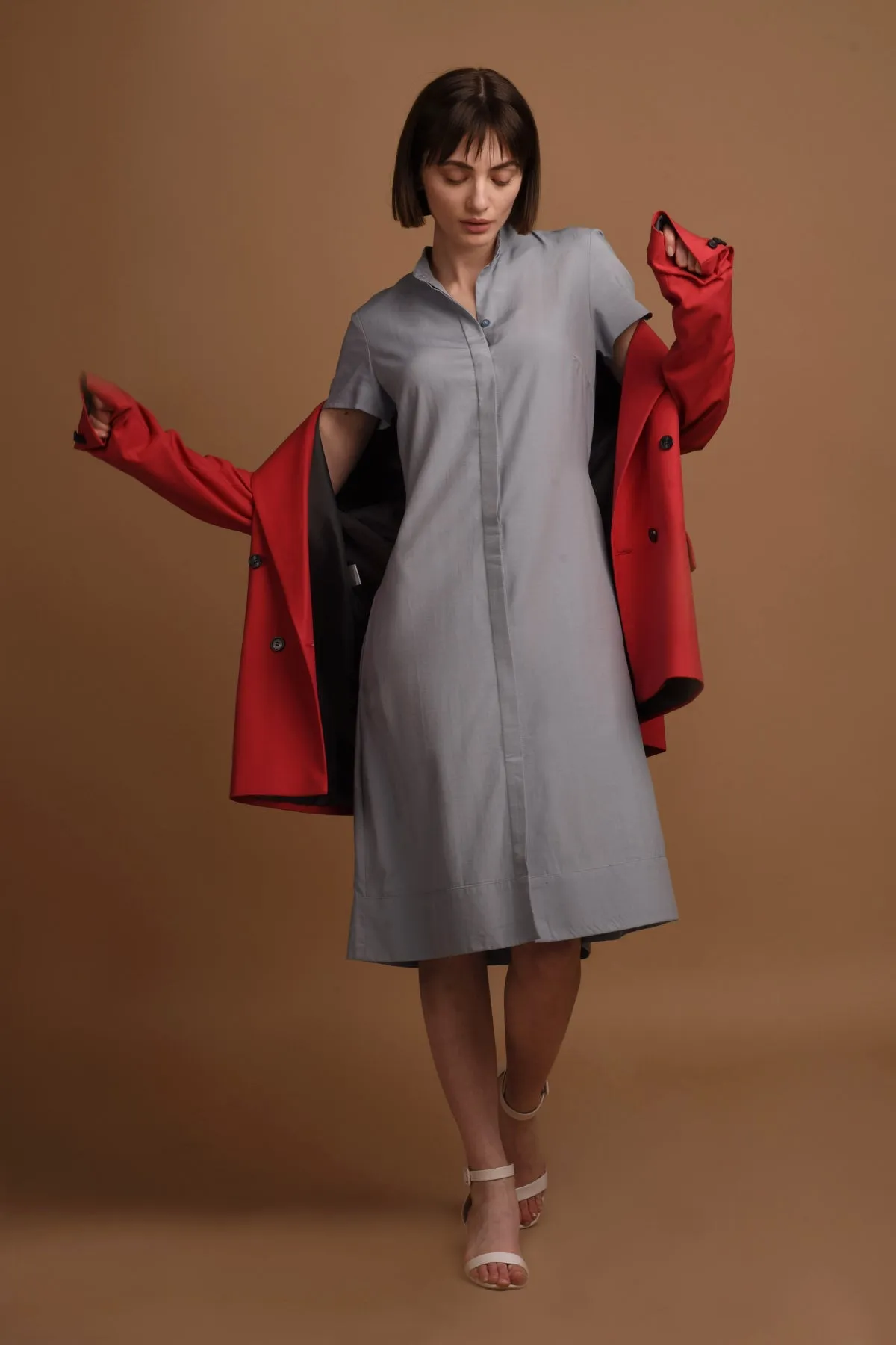 Melanie Dress Short Sleeves Light Blue