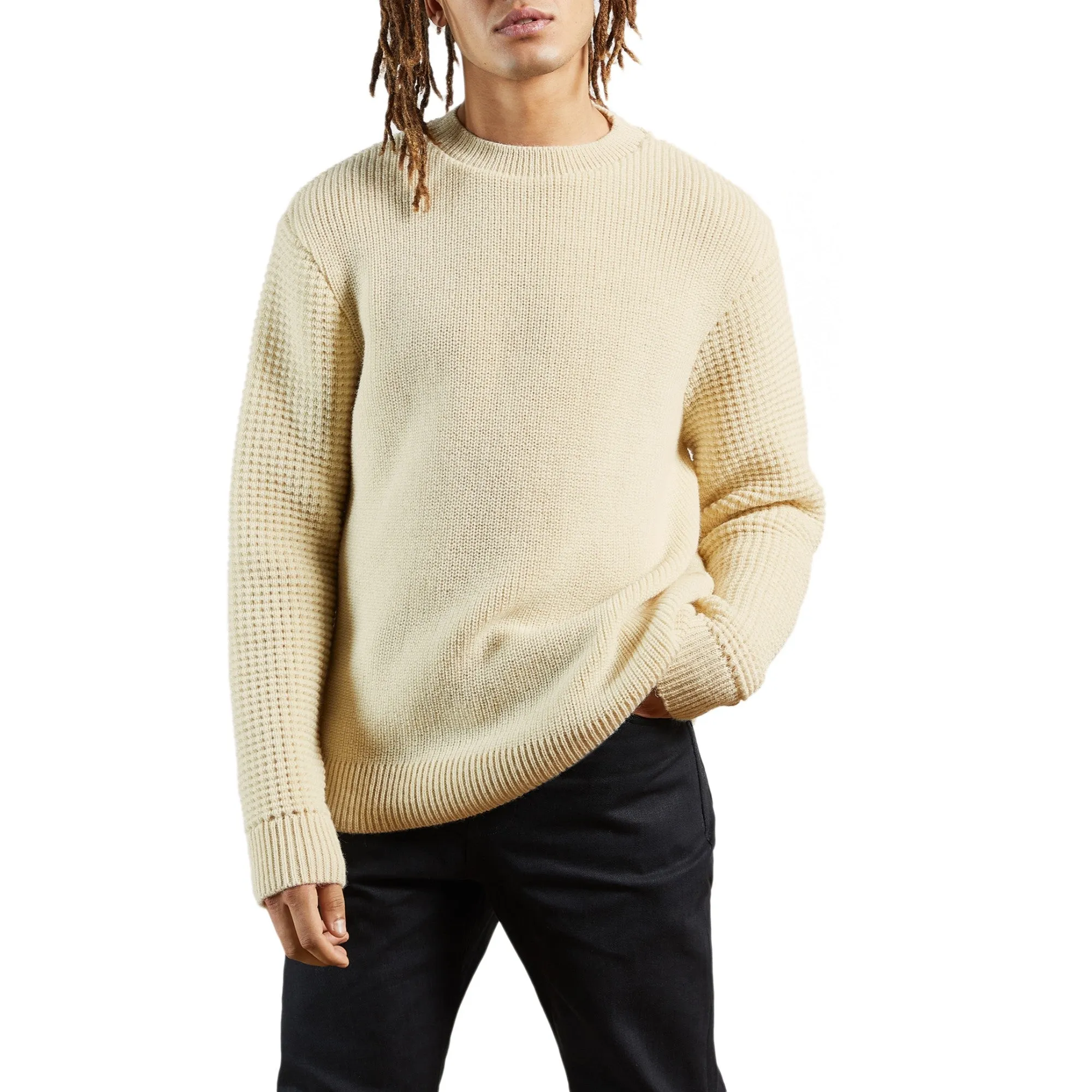 Men Mmk-Stretam-Mib Ls Stitch Mix Crew Jumper - White