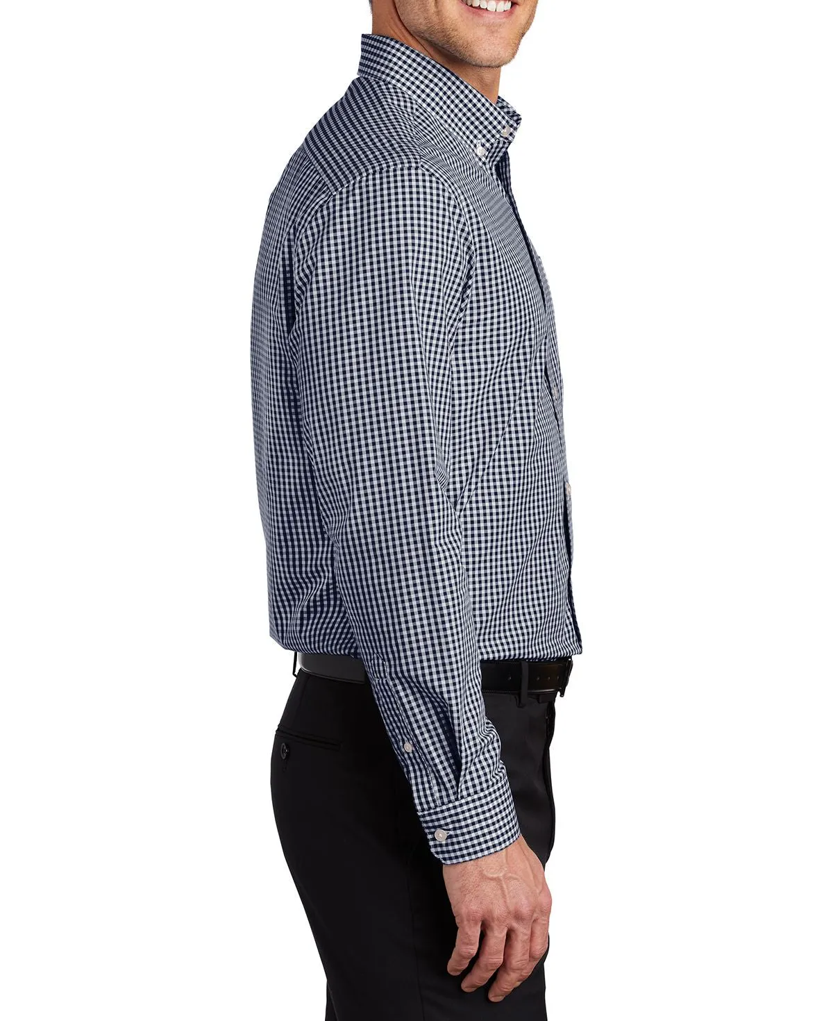 Men's Long Sleeve Broadcloth Gingham Dress Shirt