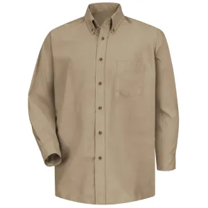 Men's Long Sleeve Poplin Dress Shirt SP90 - Khaki