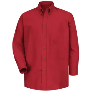 Men's Long Sleeve Poplin Dress Shirt SP90 - Red
