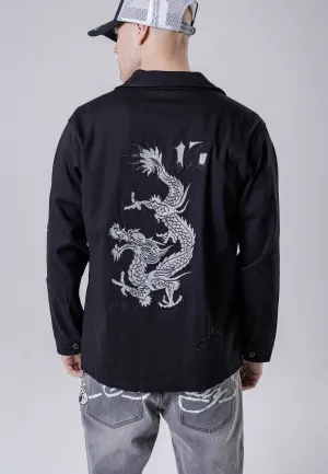 Mens Nu-Dragon Back Surplus Shirt - Black