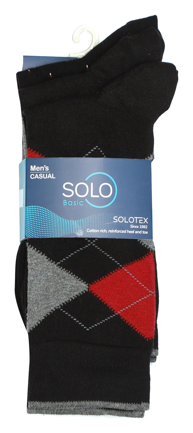 MEN’S PREMIUM COTTON RICH SOCKS DRESS & CASUAL SOCKS - 6 PK