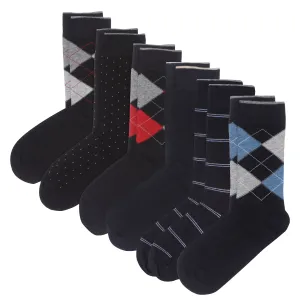 MEN’S PREMIUM COTTON RICH SOCKS DRESS & CASUAL SOCKS - 6 PK