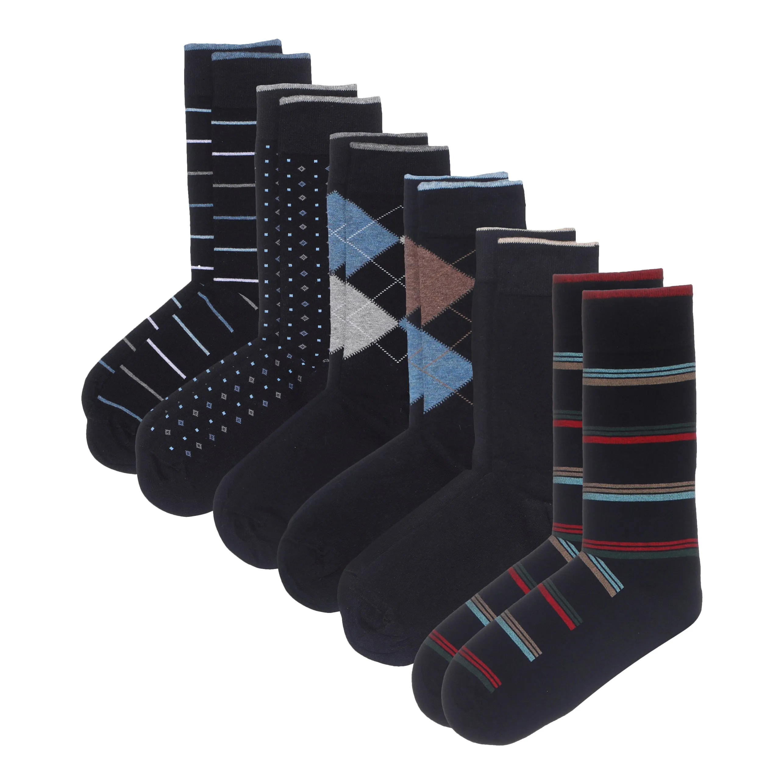 MEN’S PREMIUM COTTON RICH SOCKS DRESS & CASUAL SOCKS - 6 PK