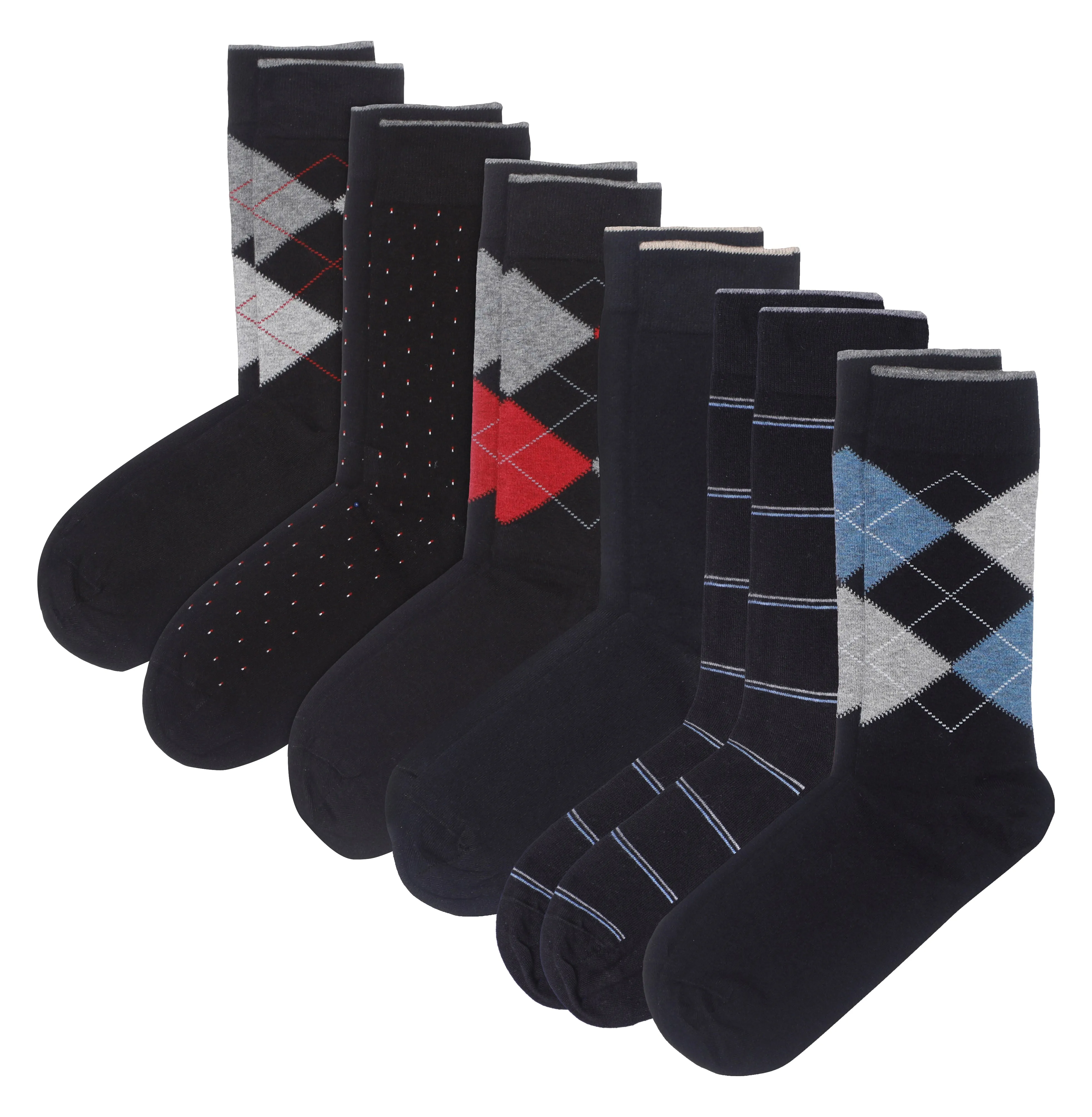 MEN’S PREMIUM COTTON RICH SOCKS DRESS & CASUAL SOCKS - 6 PK