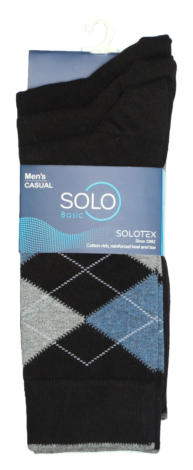 MEN’S PREMIUM COTTON RICH SOCKS DRESS & CASUAL SOCKS - 6 PK
