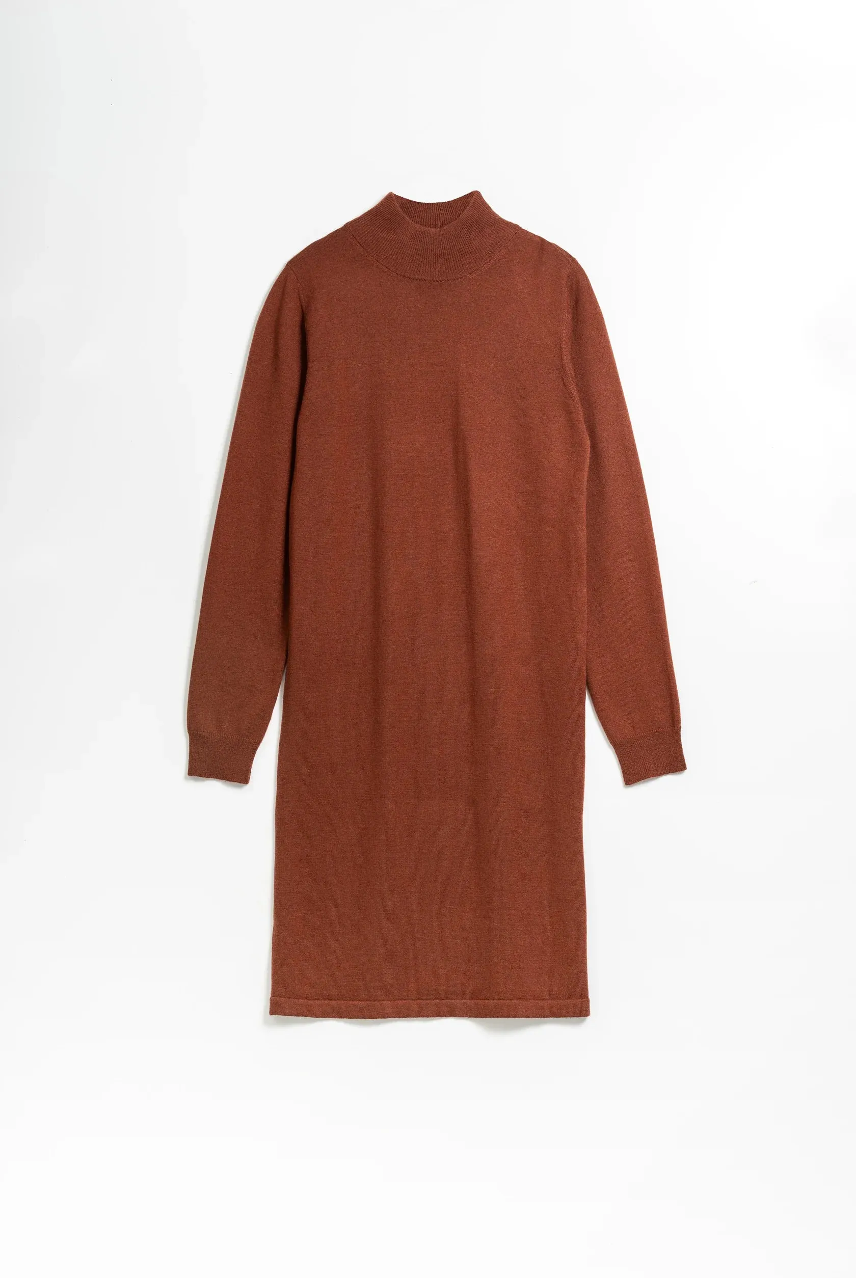 Merino Dress in Rust Red