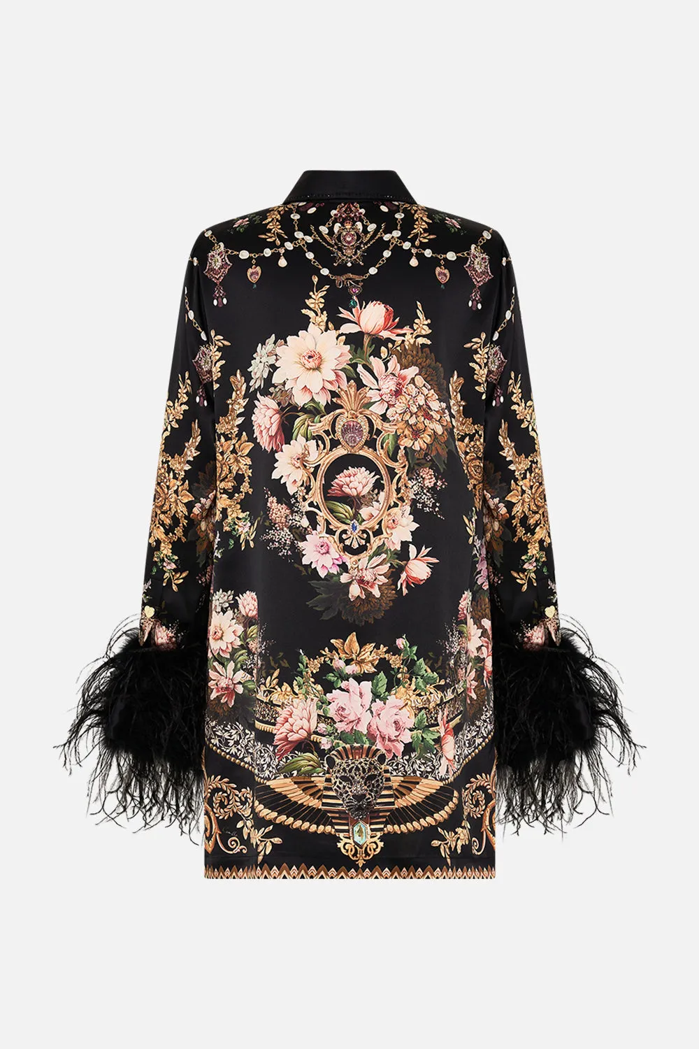 MINI SHIRT DRESS WITH FEATHERS DYNASTY DAZE