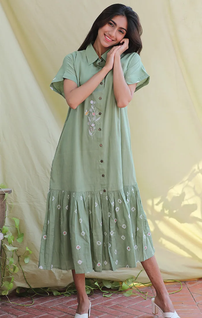 Mint Green Shirt Dress - Bandej
