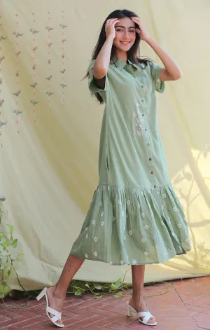 Mint Green Shirt Dress - Bandej