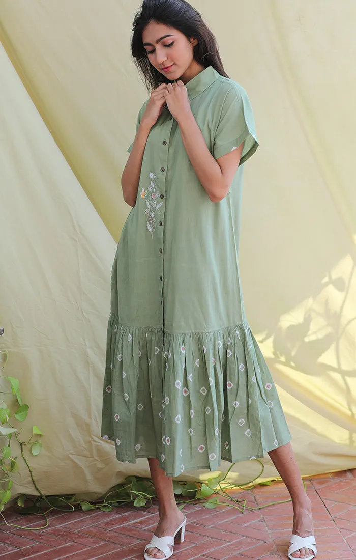 Mint Green Shirt Dress - Bandej