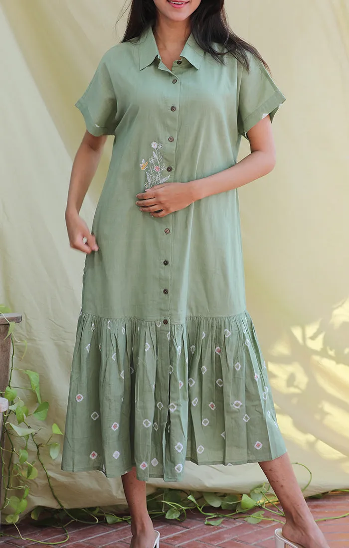 Mint Green Shirt Dress - Bandej