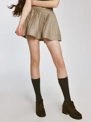 Misty Brown Hundred Pleated Half Skirt