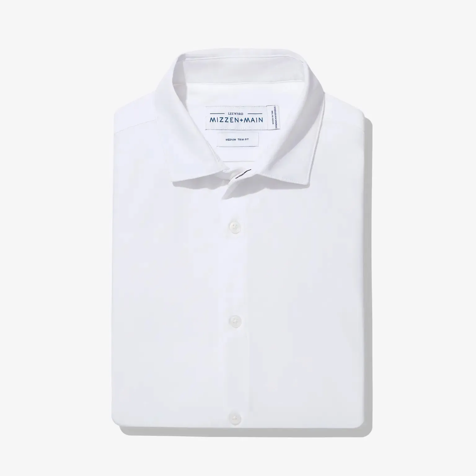 Mizzen Main Leeward Dress Shirt in Solid White