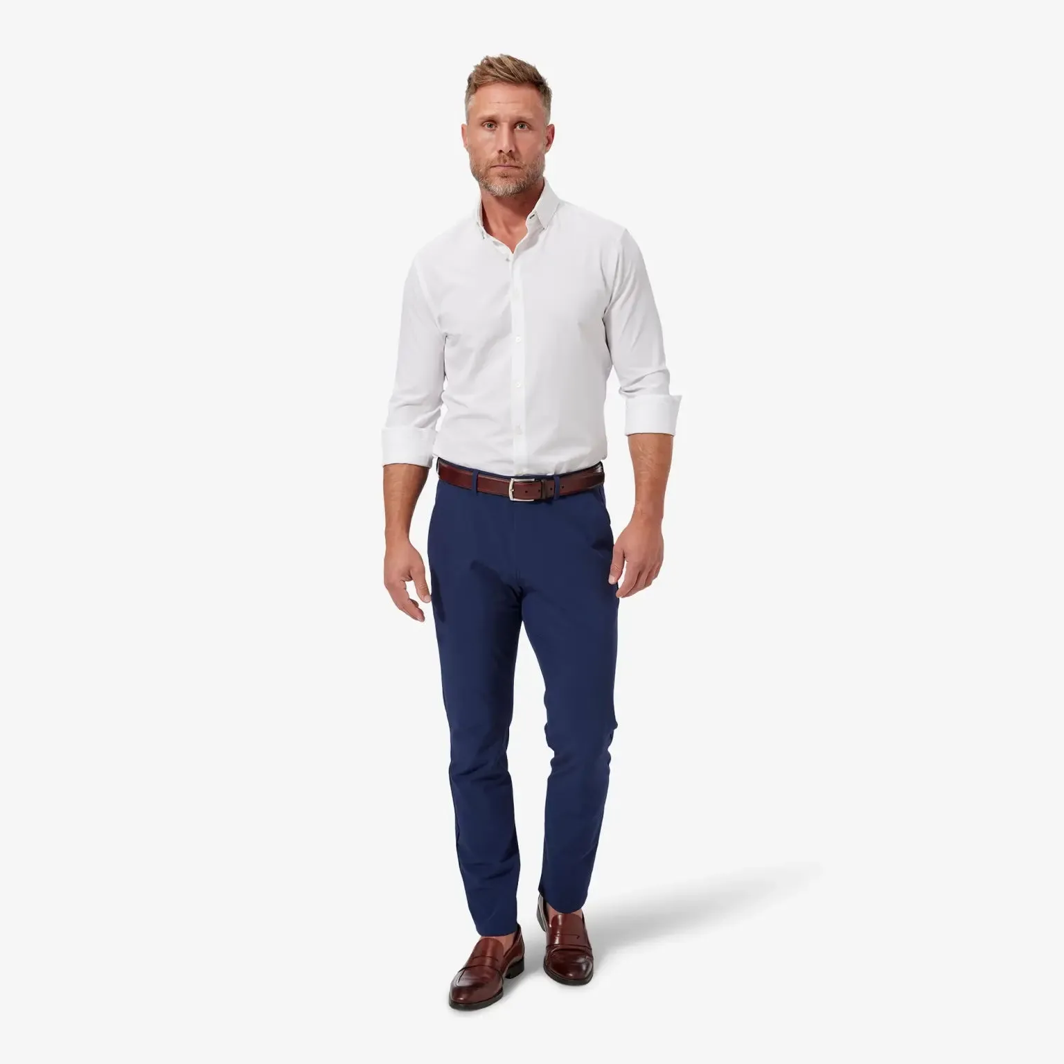 Mizzen Main Leeward Dress Shirt in Solid White