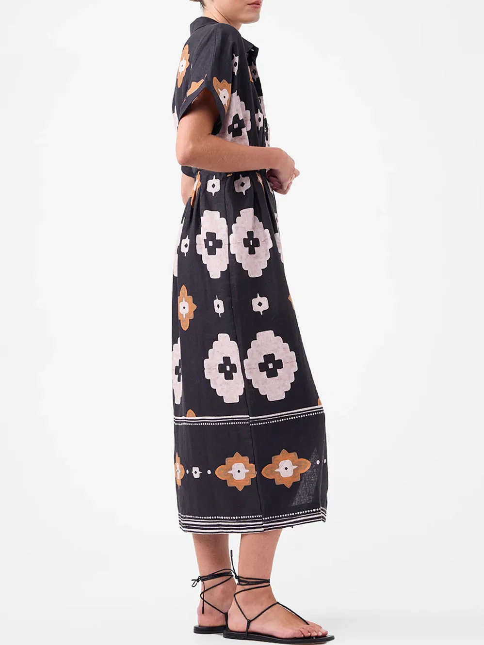 MORRISON NAVI LINEN SHIRT DRESS