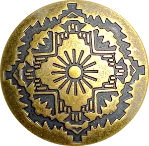 Mountain Sun Brass Concho Button, 25mm /  1"  #SWC-129