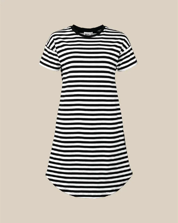 Muisto T-Shirt Dress Black-White