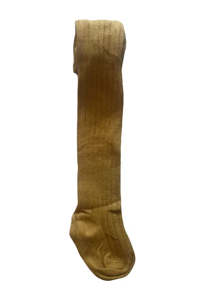 Mustard Ribbed Tights