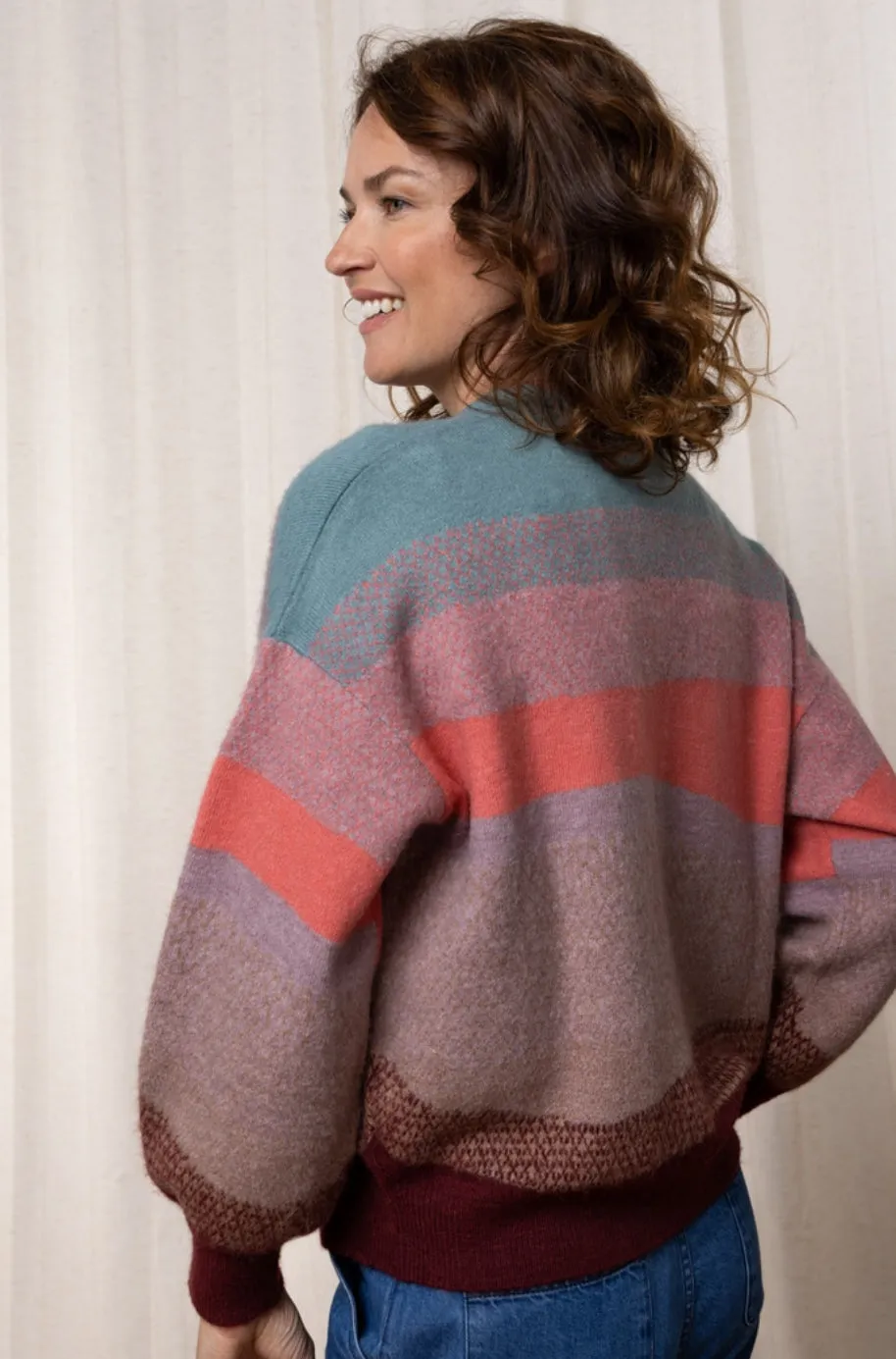 Nancy Colour Block Knit Cardigan