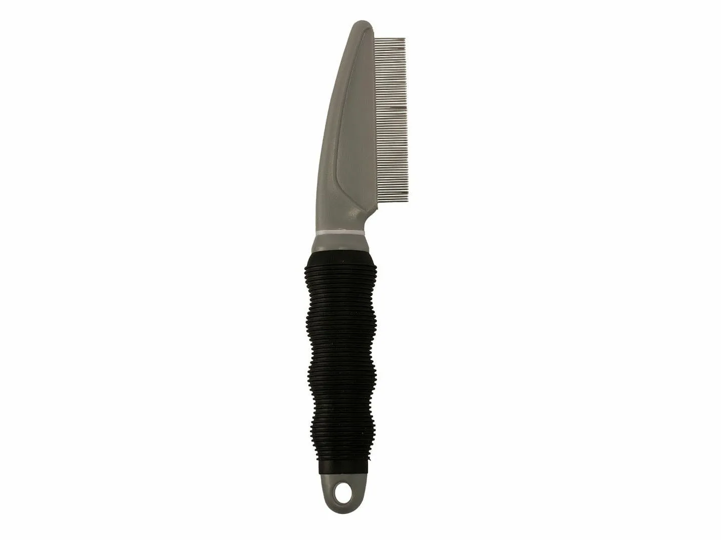 Narrow toothed flea comb 68 pins black/grey