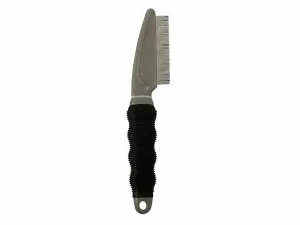 Narrow toothed flea comb 68 pins black/grey