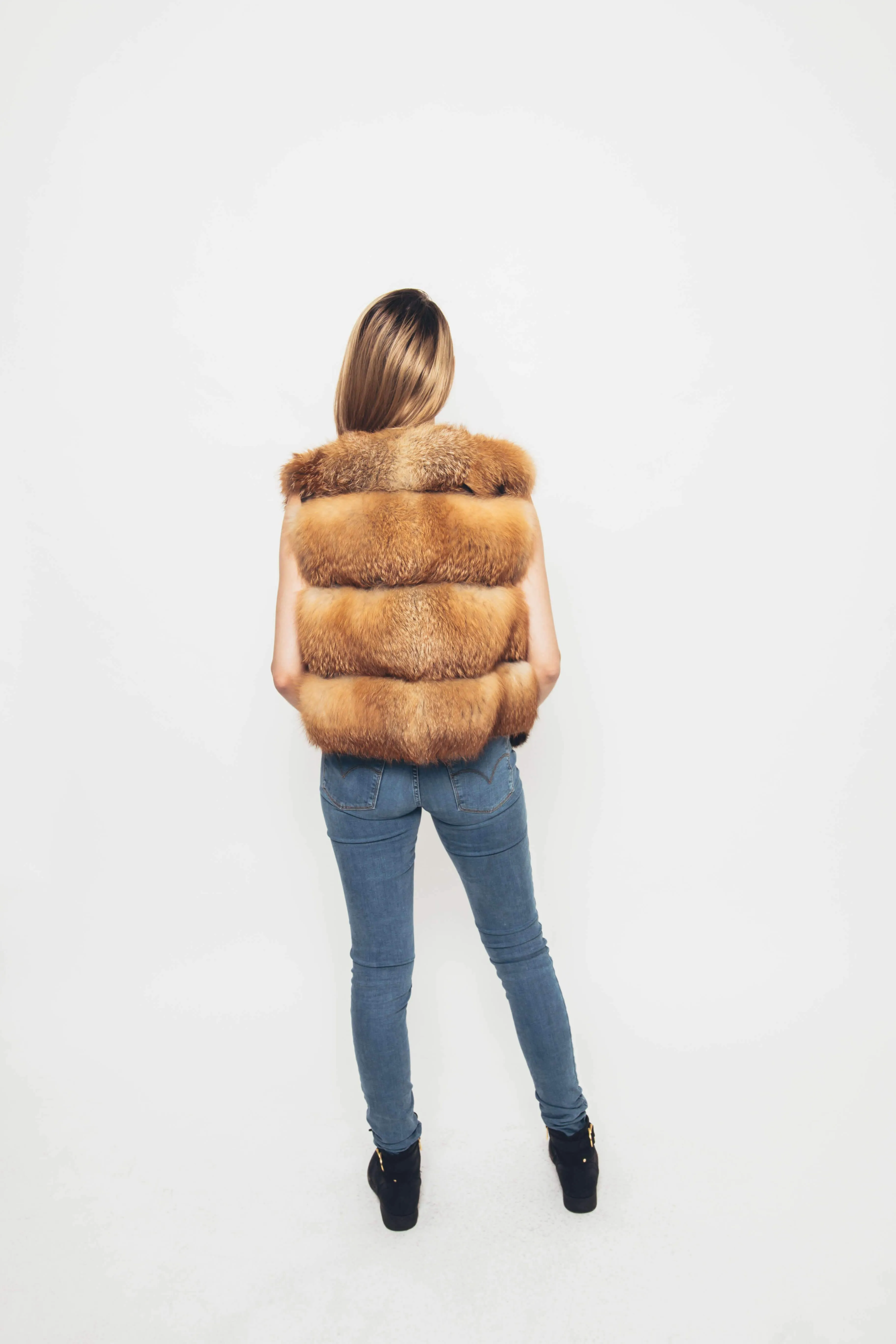 Natural Red Fox Fur Vest