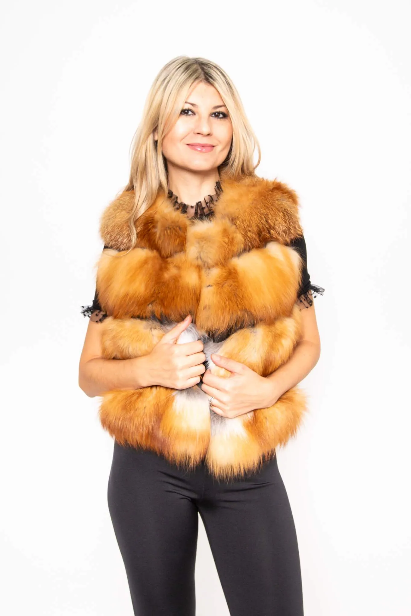 Natural Red Fox Fur Vest