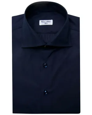 Navy Cotton Poplin Dress Shirt