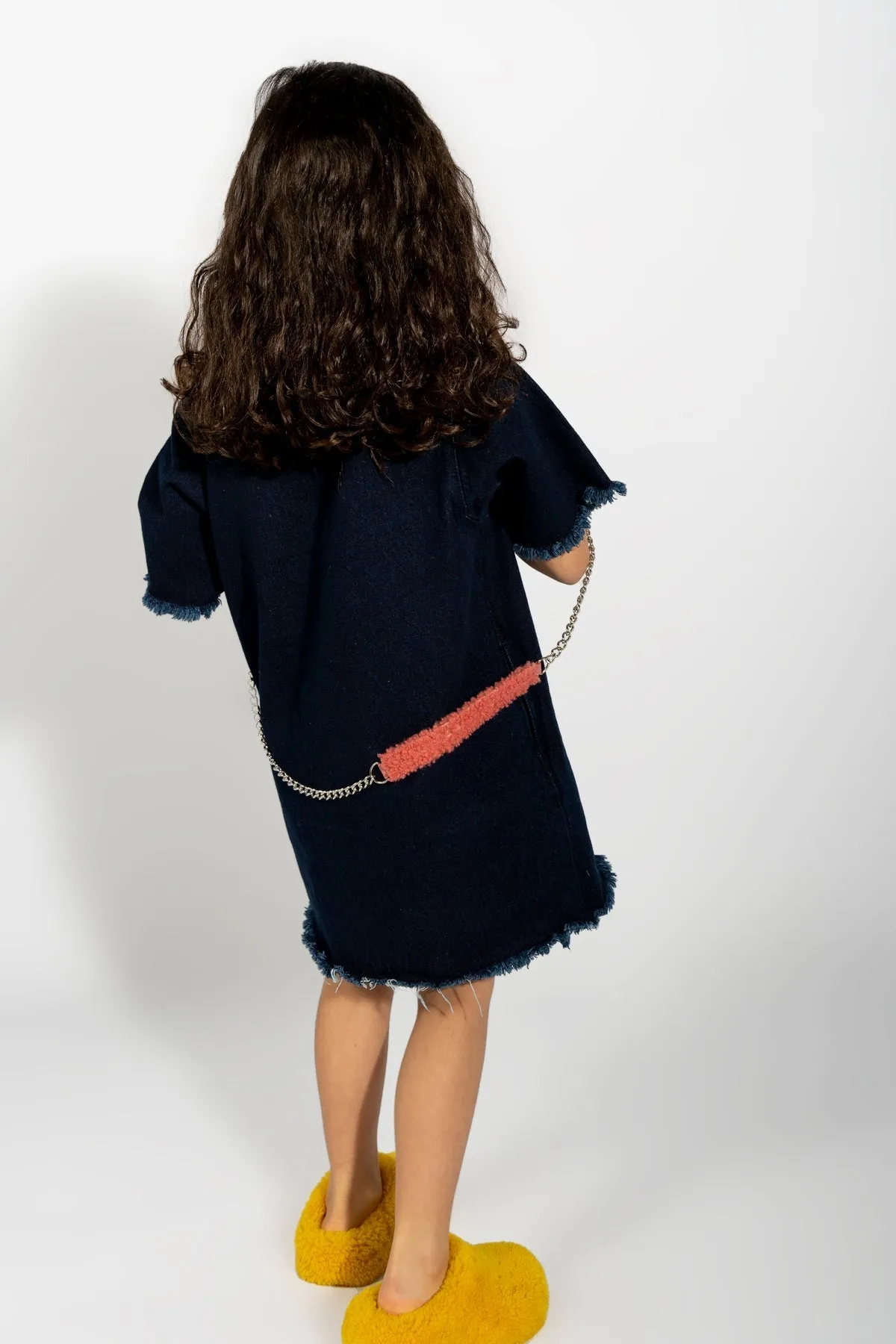 NAVY DENIM OVERSIZED T-SHIRT DRESS