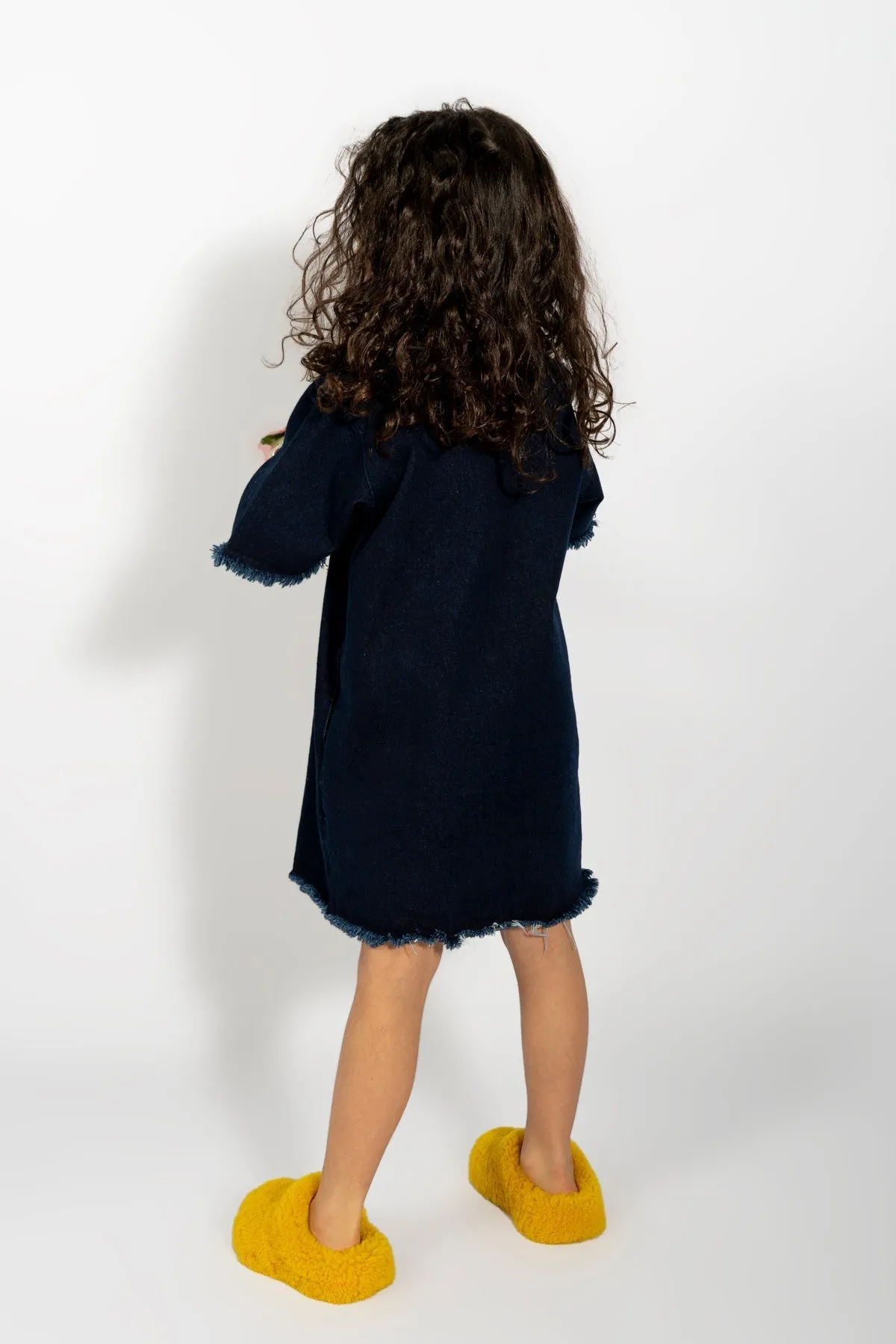 NAVY DENIM OVERSIZED T-SHIRT DRESS
