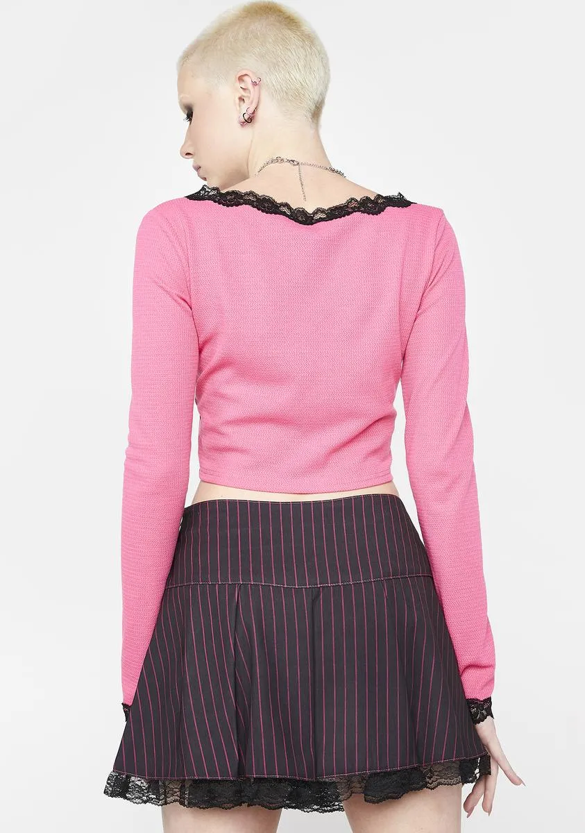 Never Grow Up Pinstripe Pleated Skirt