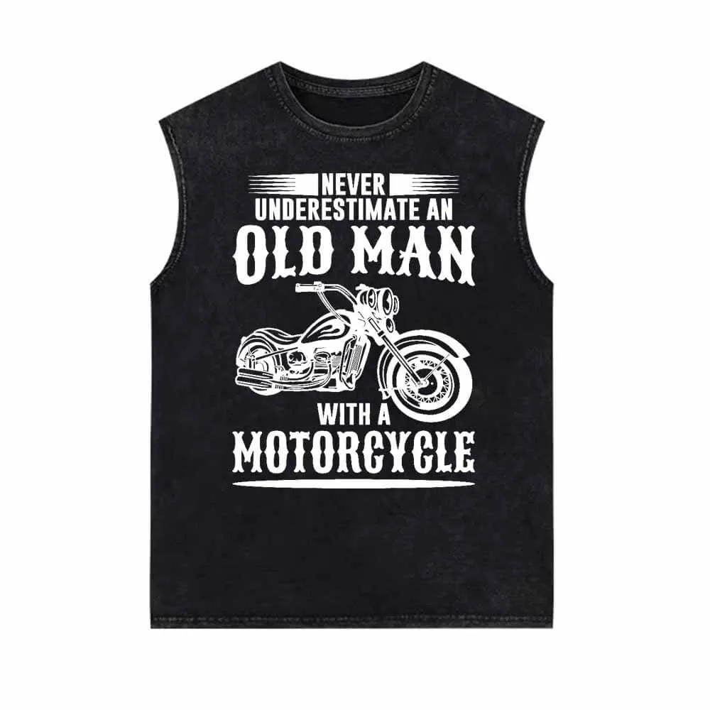 Never Underestimate An Old Man Motorcycle Vest Top